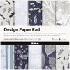 Bloc de papier design Creativ company, feuille 15,2x15,2 cm, 120 gr, bleu, gris, 50 feuilles 1 boîte