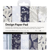 Bloc de papier design Creativ company, feuille 15,2x15,2 cm, 120 gr, bleu, gris, 50 feuilles 1 boîte