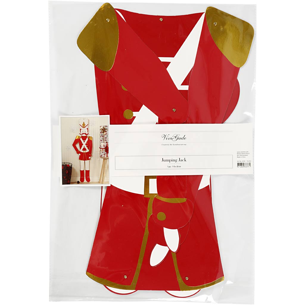 Casse-noix Vivi Gade, h : 110 cm, l : 30 cm, 300 g, or, rouge, blanc, 1 pièce