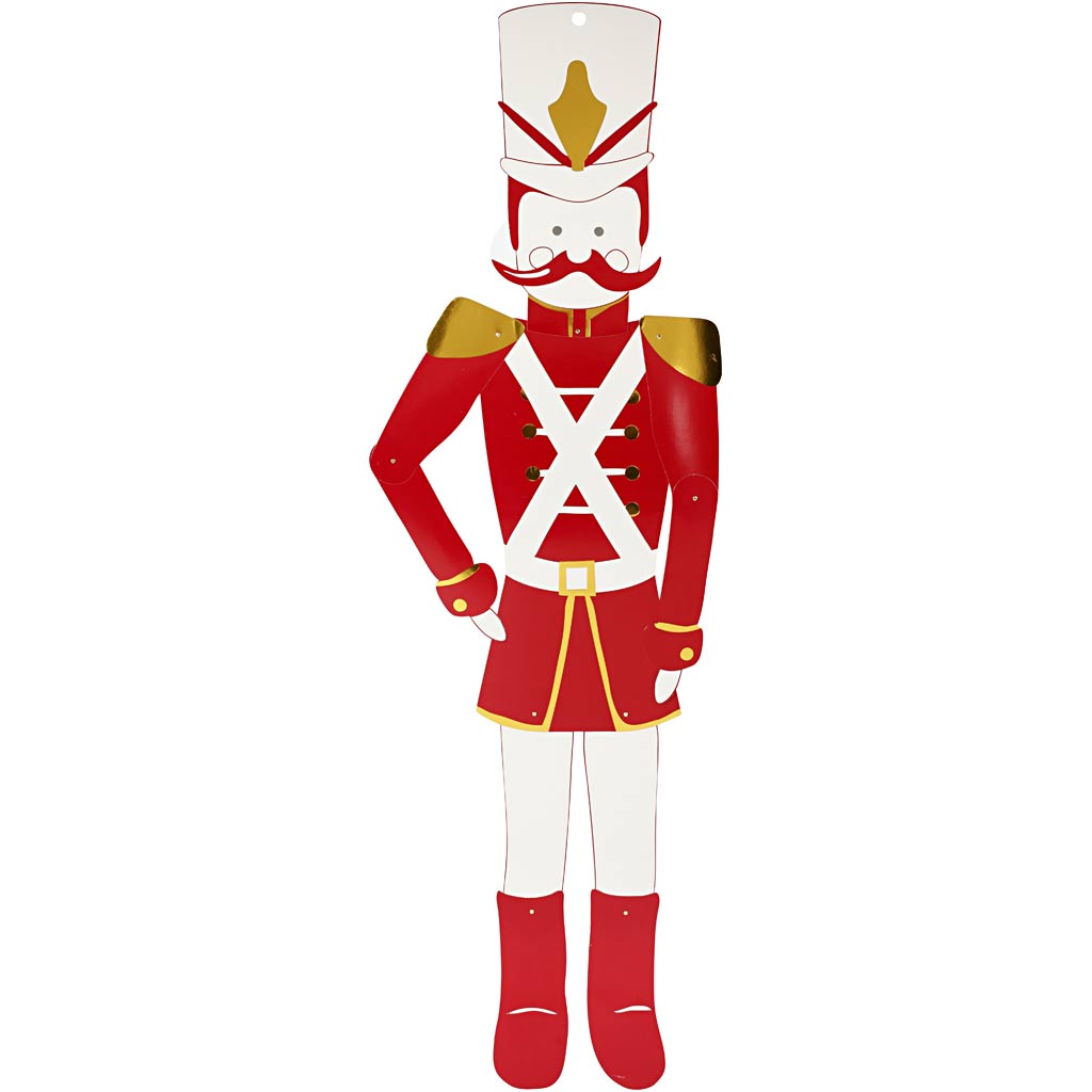 Casse-noix Vivi Gade, h : 110 cm, l : 30 cm, 300 g, or, rouge, blanc, 1 pièce