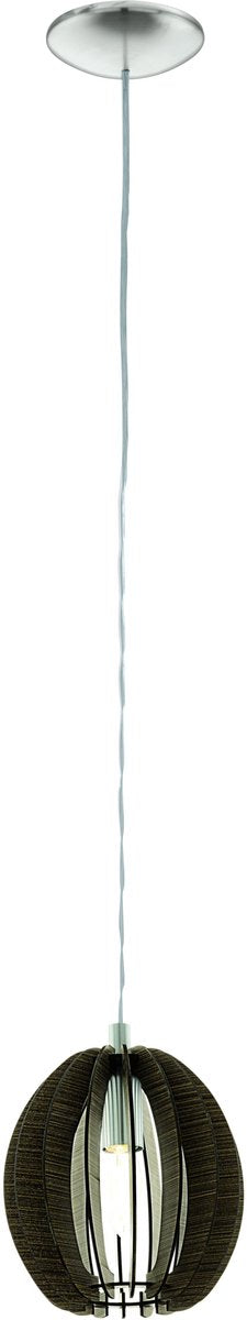 Eglo cossano - suspension - 1 lumière - ø500mm. - nickel mat - marron foncé