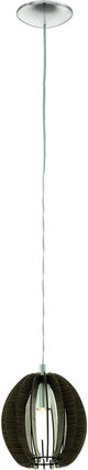 Eglo cossano - suspension - 1 lumière - ø500mm. - nickel mat - marron foncé