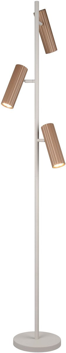 Trio soka - lampadaire - moka - excl. 3x gu10 5 w - interrupteur au pied