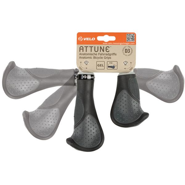 Velo Handle Set Comfort 3D-gel 135 92 mm gris noir