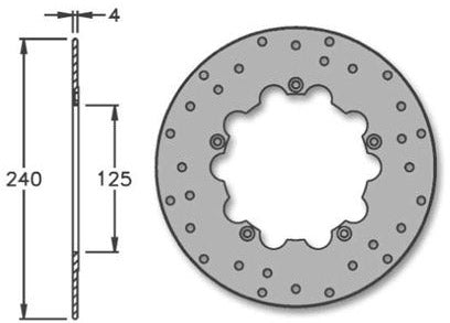 Disc de frein IgM ADN Igm 50 125cc Frein avant 240x125x4mm