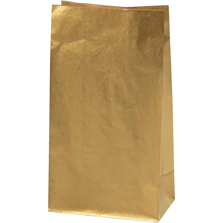 Sacs en papier Creativ company, h: 27 cm, dim. 9x15 cm, 50 gr, or, 100 pièces 1 boîte
