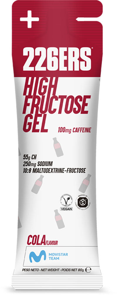 226ers gel de cola à haute teneur en fructose 100 mg de caféine 80 g