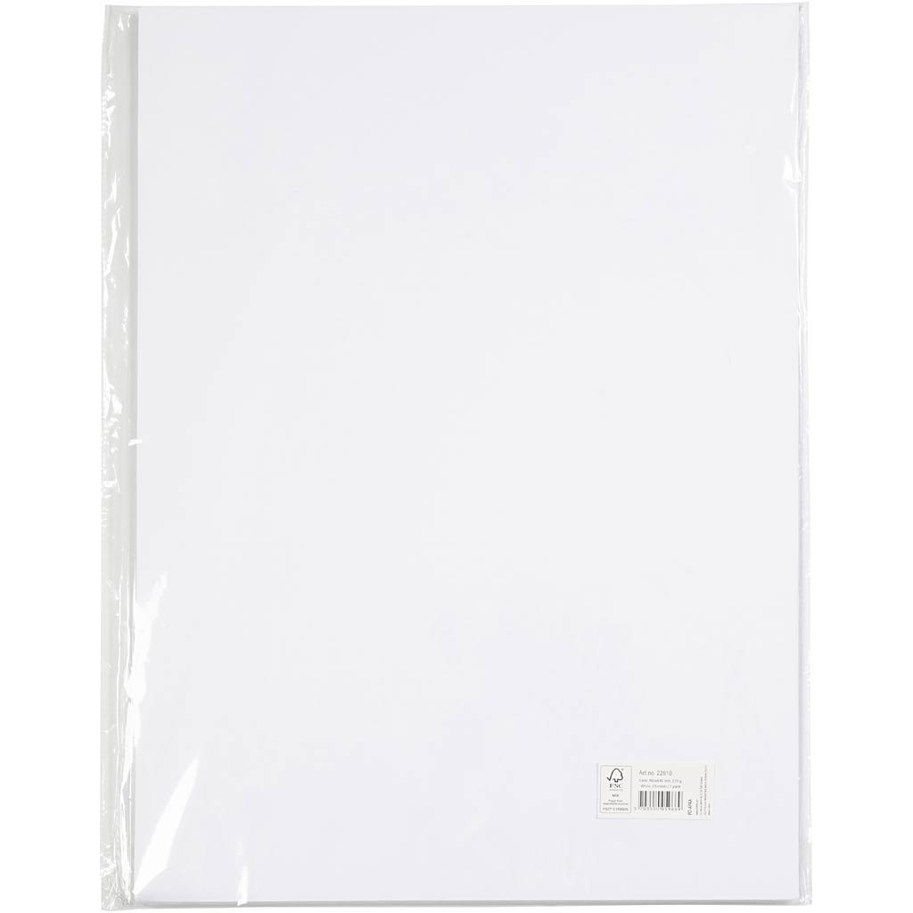 Carton coloré Creativ company, feuille 460x640 mm, 210-220 gr, blanc, 25 feuilles 1 boîte