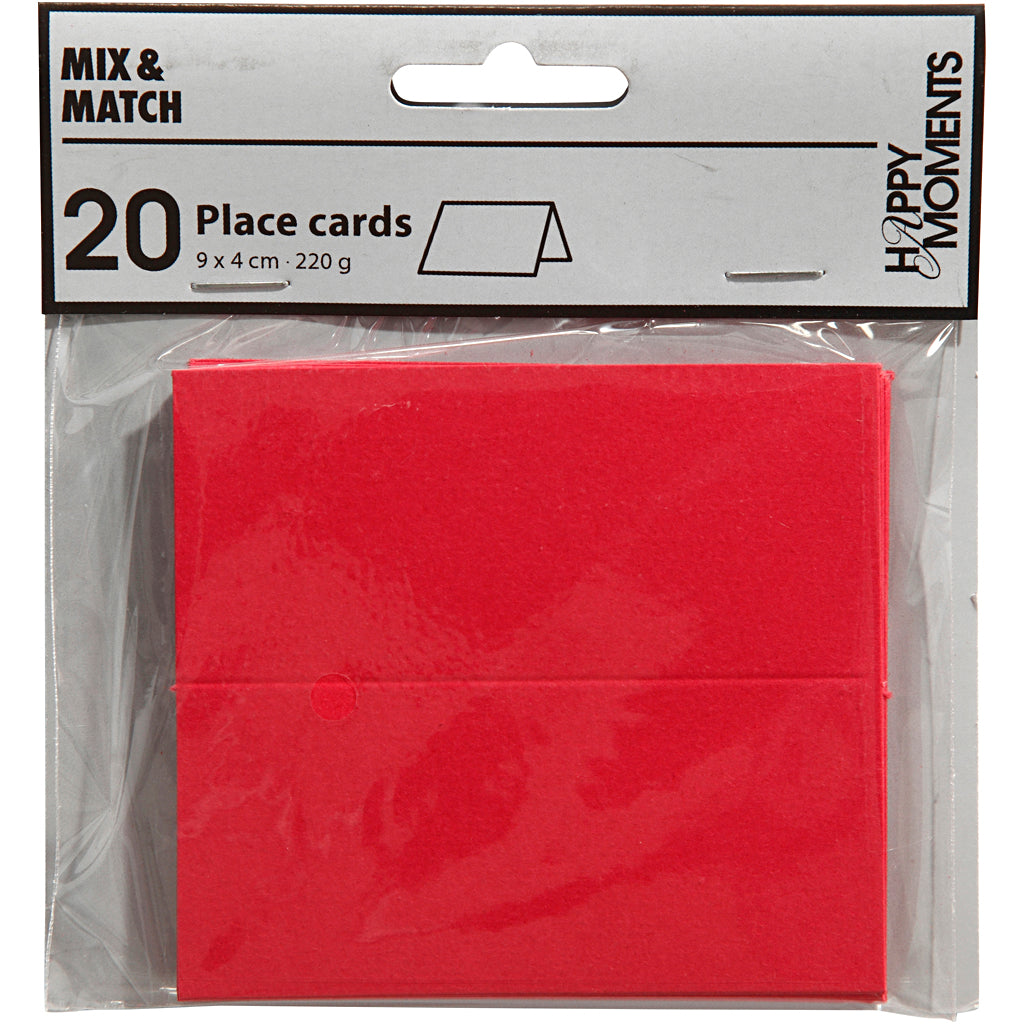 Cartes de visite d'entreprise Creativ, format 9x4 cm, 220 g, rouge, 20 pièces, 1 boîte