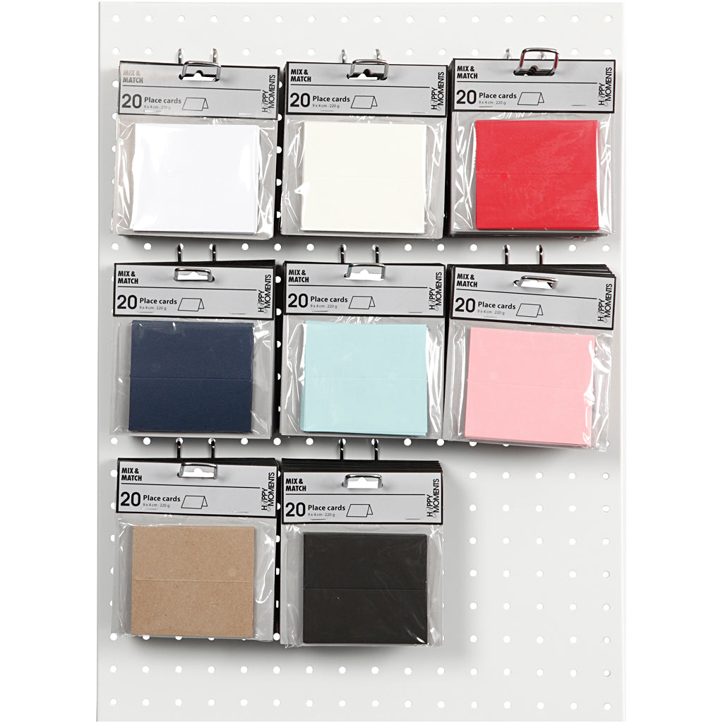Cartes de visite d'entreprise Creativ, format 9x4 cm, 220 g, différentes couleurs, boîte 8x10 1 boîte