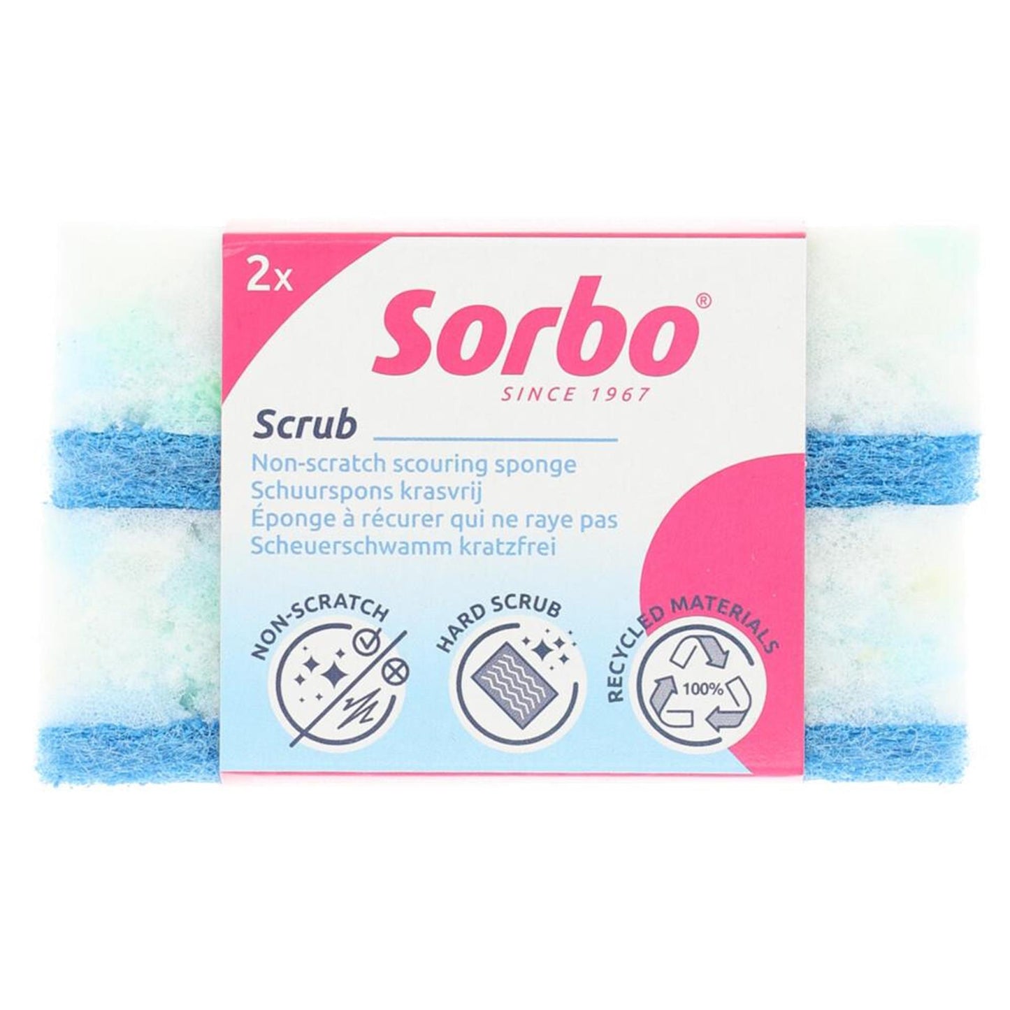 Sorbo éponge à récurer recyclée sans rayures 2 pcs