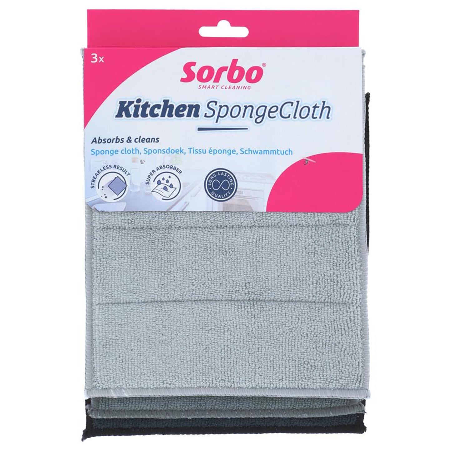 Chiffon éponge microfibre Sorbo lot de 3 pièces