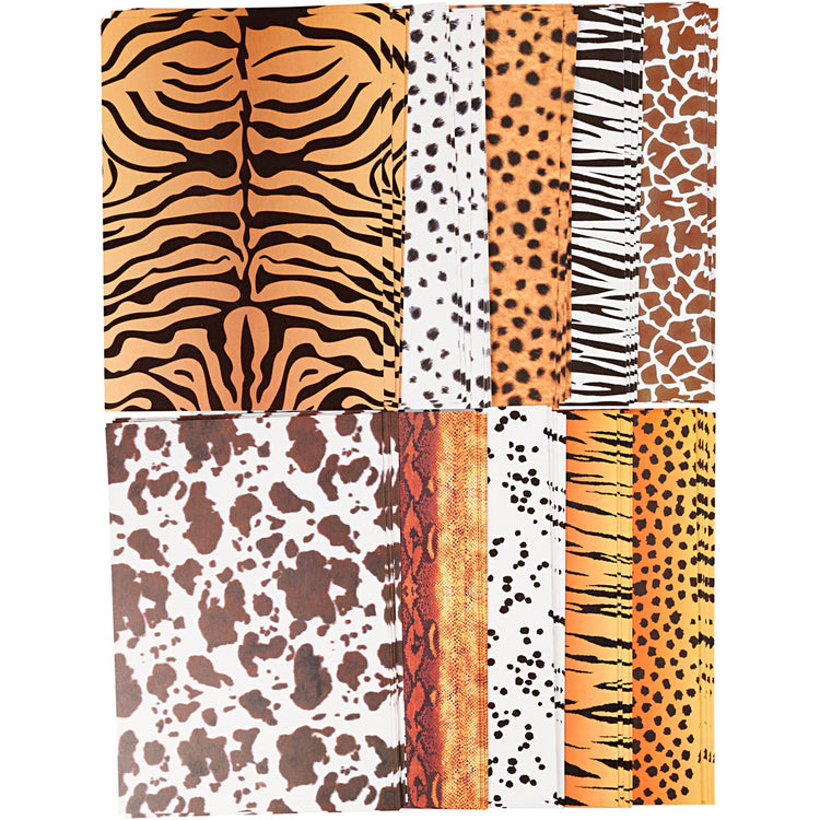 Carton motifs animaux Creativ company, A4, feuille 210x297 mm, 300 gr, 100 feuilles 1 boîte
