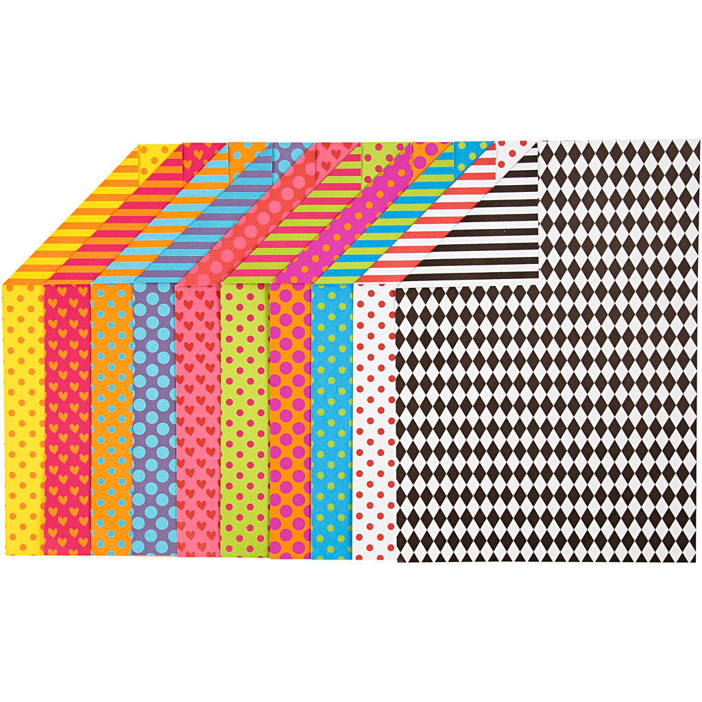 Carton imprimé Creativ company, A4, feuille 210x297 mm, 250 gr, différentes couleurs, 200 feuilles div 1 boîte