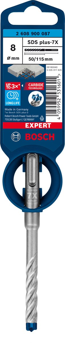 Bosch expert sds plus-7x marteau perforateur 8 x 50 x 115 mm
