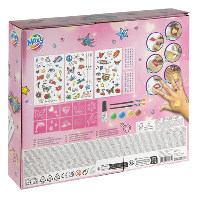 Set de tatouage métallique Moxy incl. pochoirs,