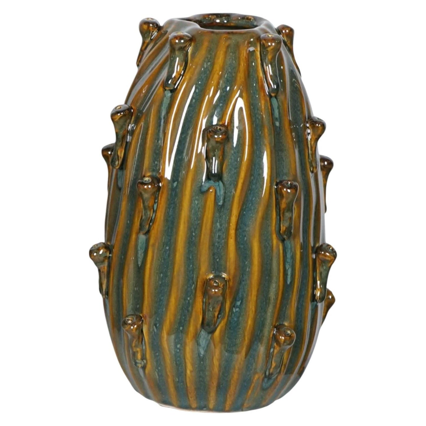 Vase ambiance Mansion dimphy céramique vert 15x22cm