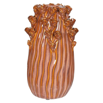 Vase ambiance Manoir bernou céramique orange 15x27,5cm