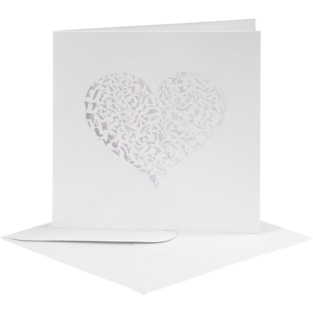 Carte d'entreprise Creativ avec enveloppe, format carte 13,5x13,5 cm, format enveloppe 14,5x14,5 cm, 240+110 gr, blanc, 5 set 1 boîte