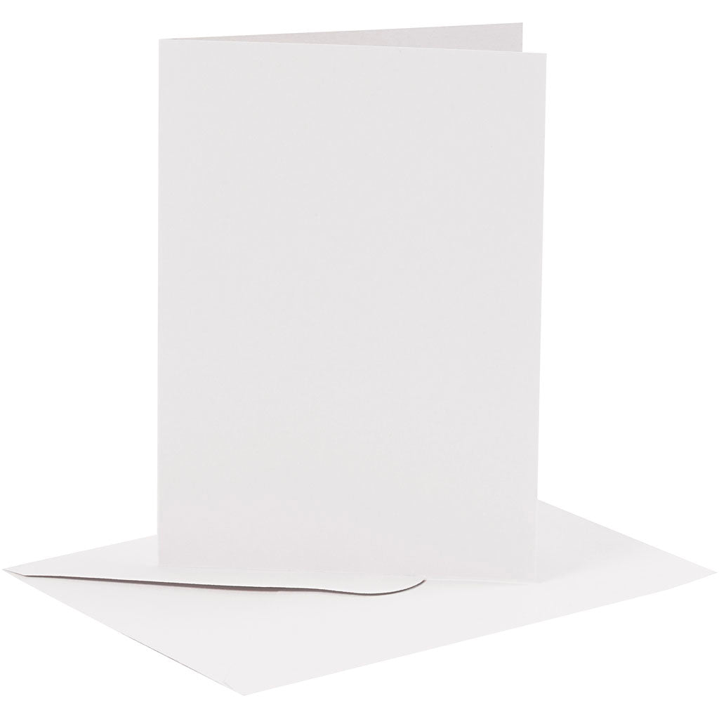 Cartes et enveloppes d'entreprise Creativ, format carte 10,5x15 cm, format enveloppe 11,5x16,5 cm, 110+230 gr, blanc, 6 set 1 boîte