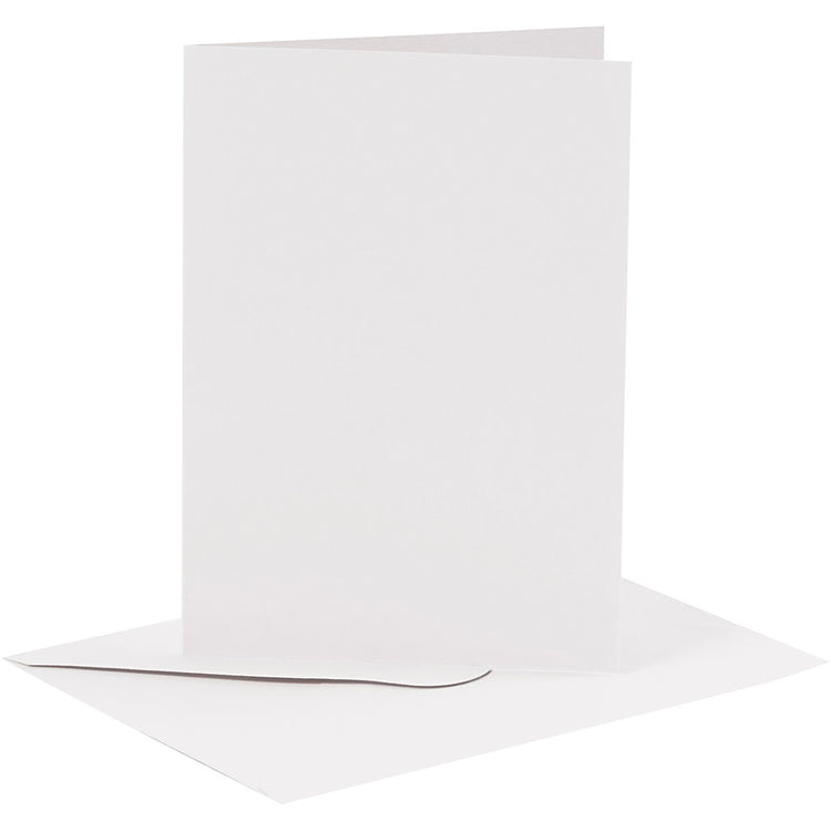 Cartes et enveloppes d'entreprise Creativ, format carte 10,5x15 cm, format enveloppe 11,5x16,5 cm, 110+230 gr, blanc, 6 set 1 boîte