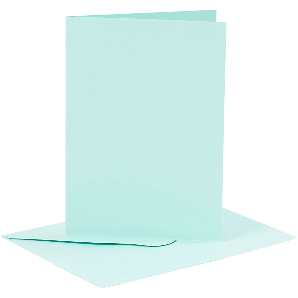 Cartes et enveloppes d'entreprise Creativ, format carte 10,5x15 cm, format enveloppe 11,5x16,5 cm, 110+220 gr, bleu clair, 6 set 1 boîte