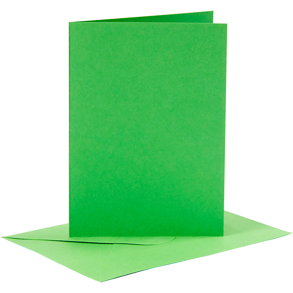 Cartes et enveloppes d'entreprise Creativ, format carte 10,5x15 cm, format enveloppe 11,5x16,5 cm, 110+220 gr, vert, 6 set 1 boîte