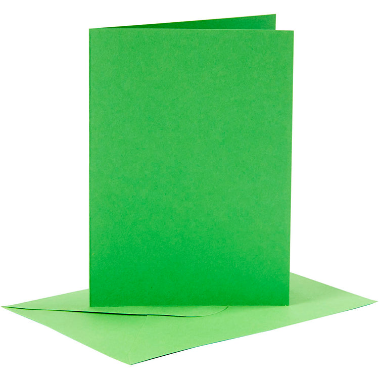 Cartes et enveloppes d'entreprise Creativ, format carte 10,5x15 cm, format enveloppe 11,5x16,5 cm, 110+220 gr, vert, 6 set 1 boîte