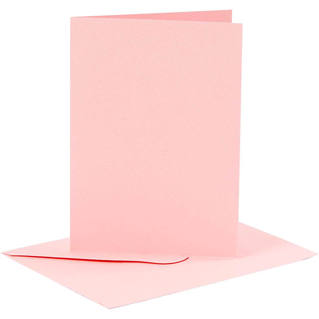 Cartes et enveloppes d'entreprise Creativ, format carte 10,5x15 cm, format enveloppe 11,5x16,5 cm, 110+220 gr, rose, 6 set 1 boîte