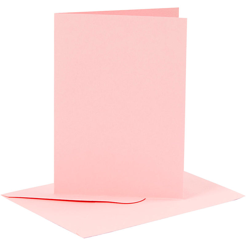 Cartes et enveloppes d'entreprise Creativ, format carte 10,5x15 cm, format enveloppe 11,5x16,5 cm, 110+220 gr, rose, 6 set 1 boîte