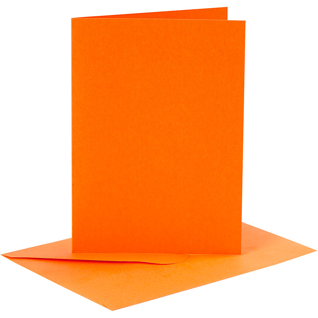 Cartes et enveloppes d'entreprise Creativ, format carte 10,5x15 cm, format enveloppe 11,5x16,5 cm, 110+220 gr, orange, 6 set 1 boîte