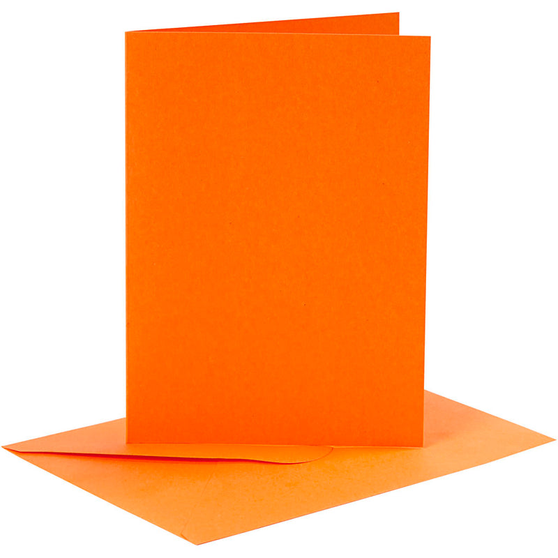 Cartes et enveloppes d'entreprise Creativ, format carte 10,5x15 cm, format enveloppe 11,5x16,5 cm, 110+220 gr, orange, 6 set 1 boîte
