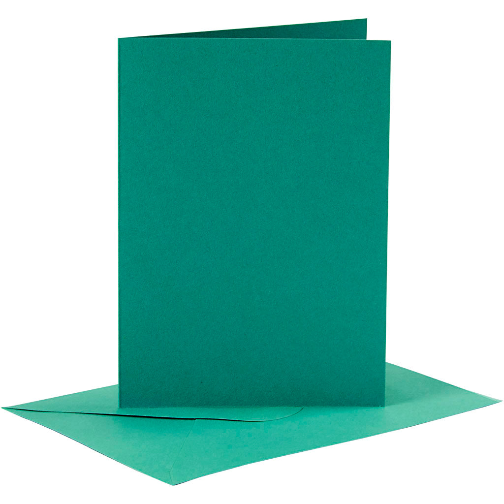 Cartes et enveloppes d'entreprise Creativ, format carte 10,5x15 cm, format enveloppe 11,5x16,5 cm, 110+230 gr, vert foncé, 6 set 1 boîte