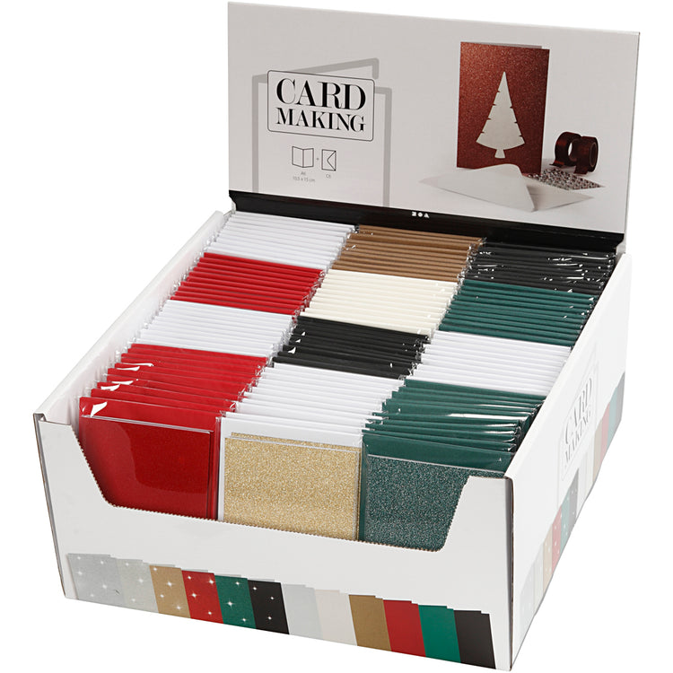 Cartes et enveloppes d'entreprise Creativ, format carte 10,5x15 cm, format enveloppe 11,5x16,5 cm, boîte 12x10 1 boîte