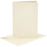 Cartes et enveloppes d'entreprise Creativ, format carte 10,5x15 cm, format enveloppe 11,5x16,5 cm, nacre, 120+210 gr, blanc cassé, 4 set 1 boîte - afbeelding 1