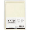 Cartes et enveloppes d'entreprise Creativ, format carte 10,5x15 cm, format enveloppe 11,5x16,5 cm, nacre, 120+210 gr, blanc cassé, 4 set 1 boîte