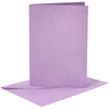 Cartes et enveloppes d'entreprise Creativ, format carte 10,5x15 cm, format enveloppe 11,5x16,5 cm, nacre, 120+210 gr, violet, 4 set 1 boîte