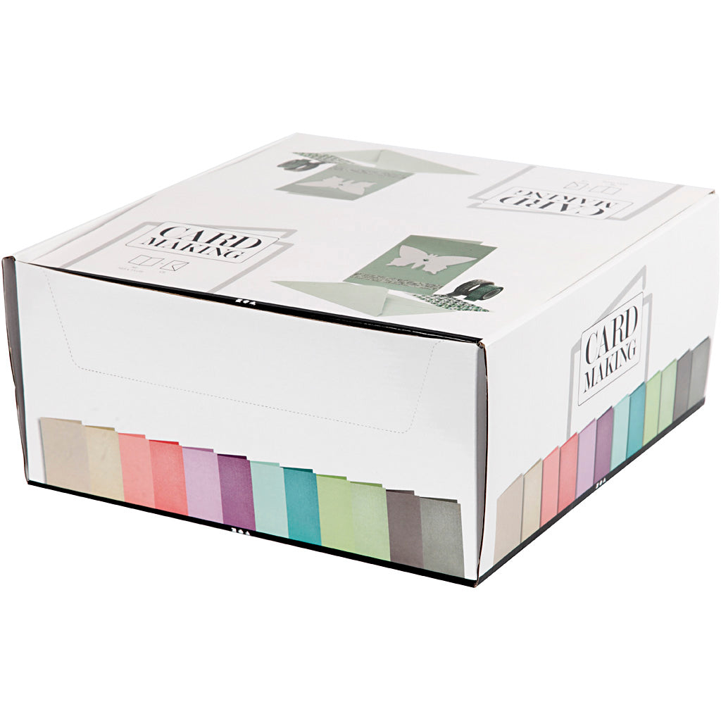 Cartes et enveloppes d'entreprise Creativ, format carte 10,5x15 cm, format enveloppe 11,5x16,5 cm, 120+210 gr, différentes couleurs, boîte 12x10 1 boîte