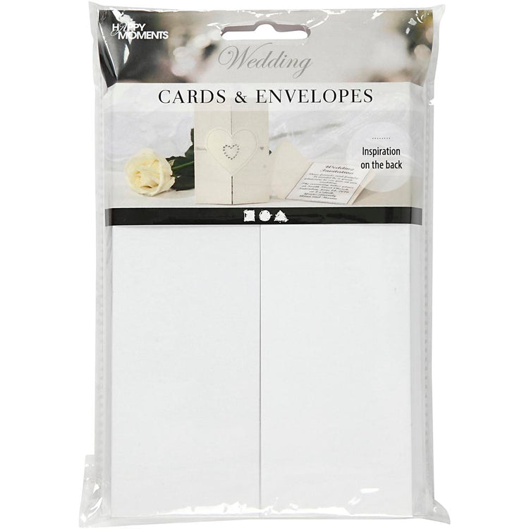 Enveloppe pour carte en nacre Creativ company, format carte 10,5x15 cm, format enveloppe 11,5x16,5 cm, 230+120 gr, blanc, 10 sets 1 boîte