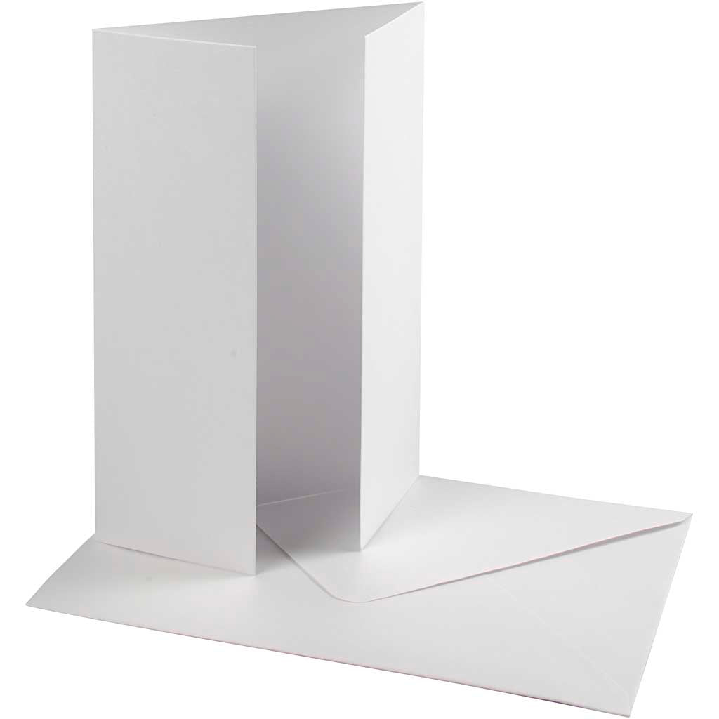 Enveloppe pour carte en nacre Creativ company, format carte 10,5x15 cm, format enveloppe 11,5x16,5 cm, 230+120 gr, blanc, 10 sets 1 boîte