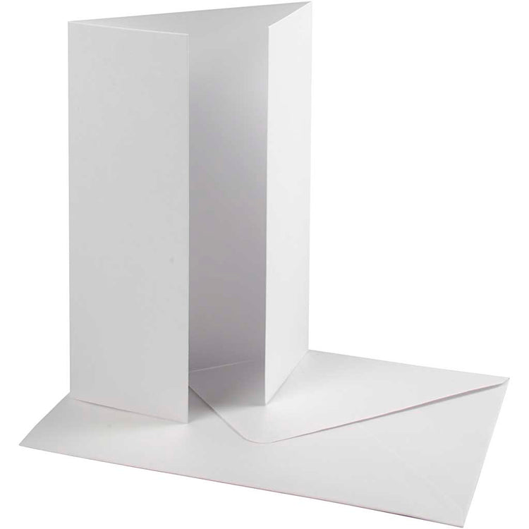 Enveloppe pour carte en nacre Creativ company, format carte 10,5x15 cm, format enveloppe 11,5x16,5 cm, 230+120 gr, blanc, 10 sets 1 boîte