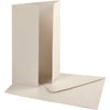 Enveloppe pour carte en nacre Creativ company, format carte 10,5x15 cm, format enveloppe 11,5x16,5 cm, 230+120 gr, blanc cassé, 10 sets 1 boîte