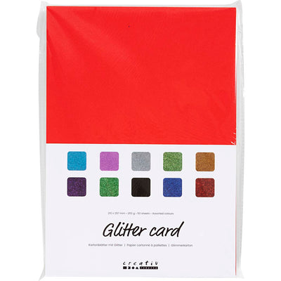 Creativ Company Glitter Cardboard A4, 50 feuilles