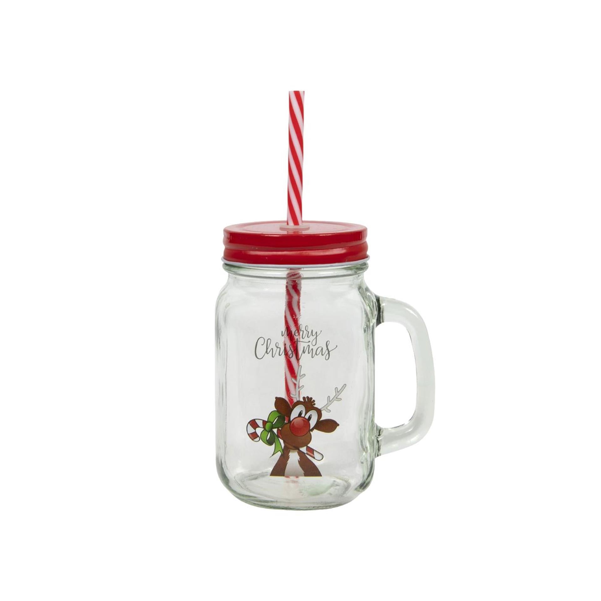 Svenska Living verre à boire renne avec paille 500ml