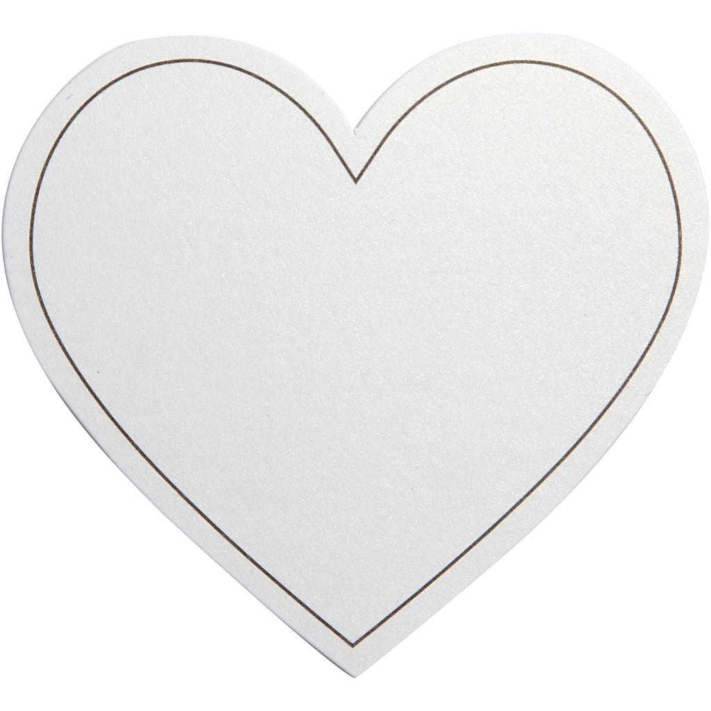 Coeurs Creativ company, dim. 75x69 mm, 120 g, blanc, 10 pièces 1 boîte