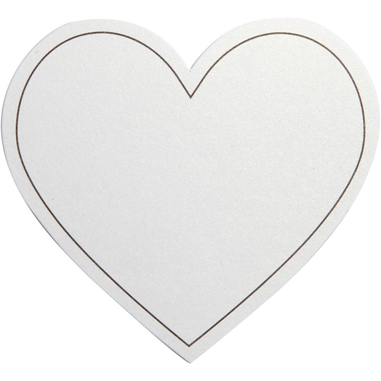 Coeurs Creativ company, dim. 75x69 mm, 120 g, blanc, 10 pièces 1 boîte