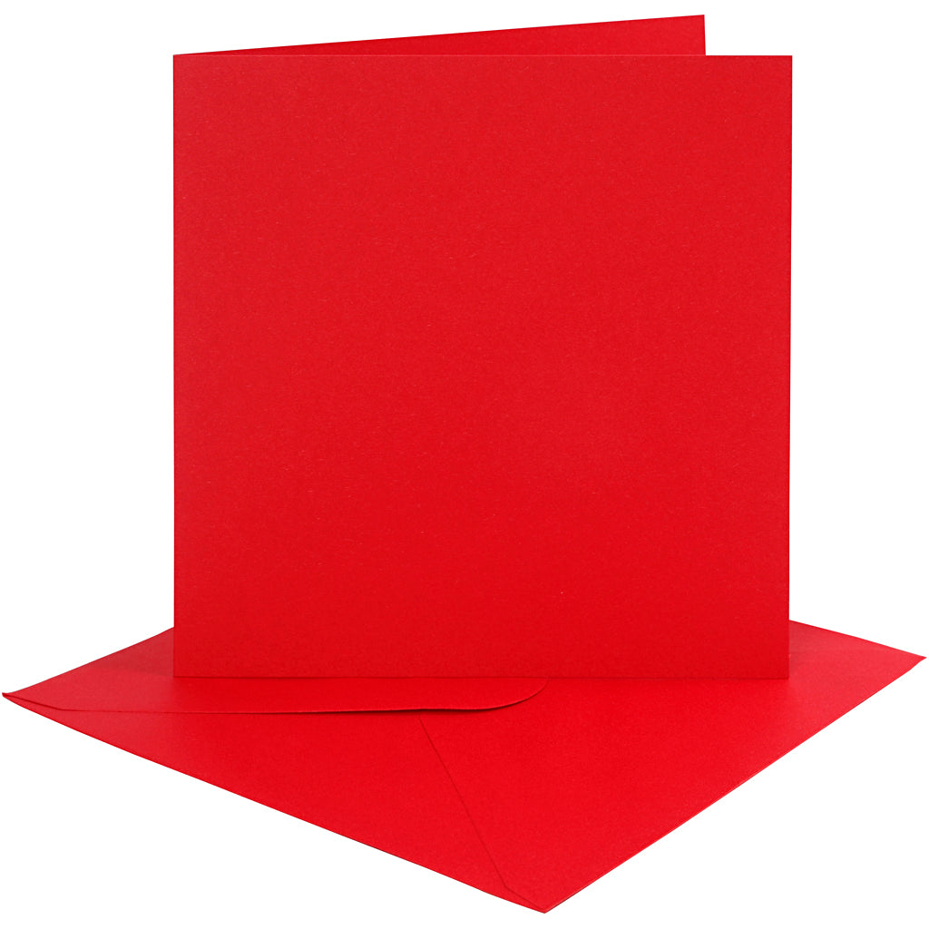 Cartes et enveloppes d'entreprise Creativ, format carte 15,2x15,2 cm, format enveloppe 16x16 cm, 230 gr, rouge, 4 set 1 boîte