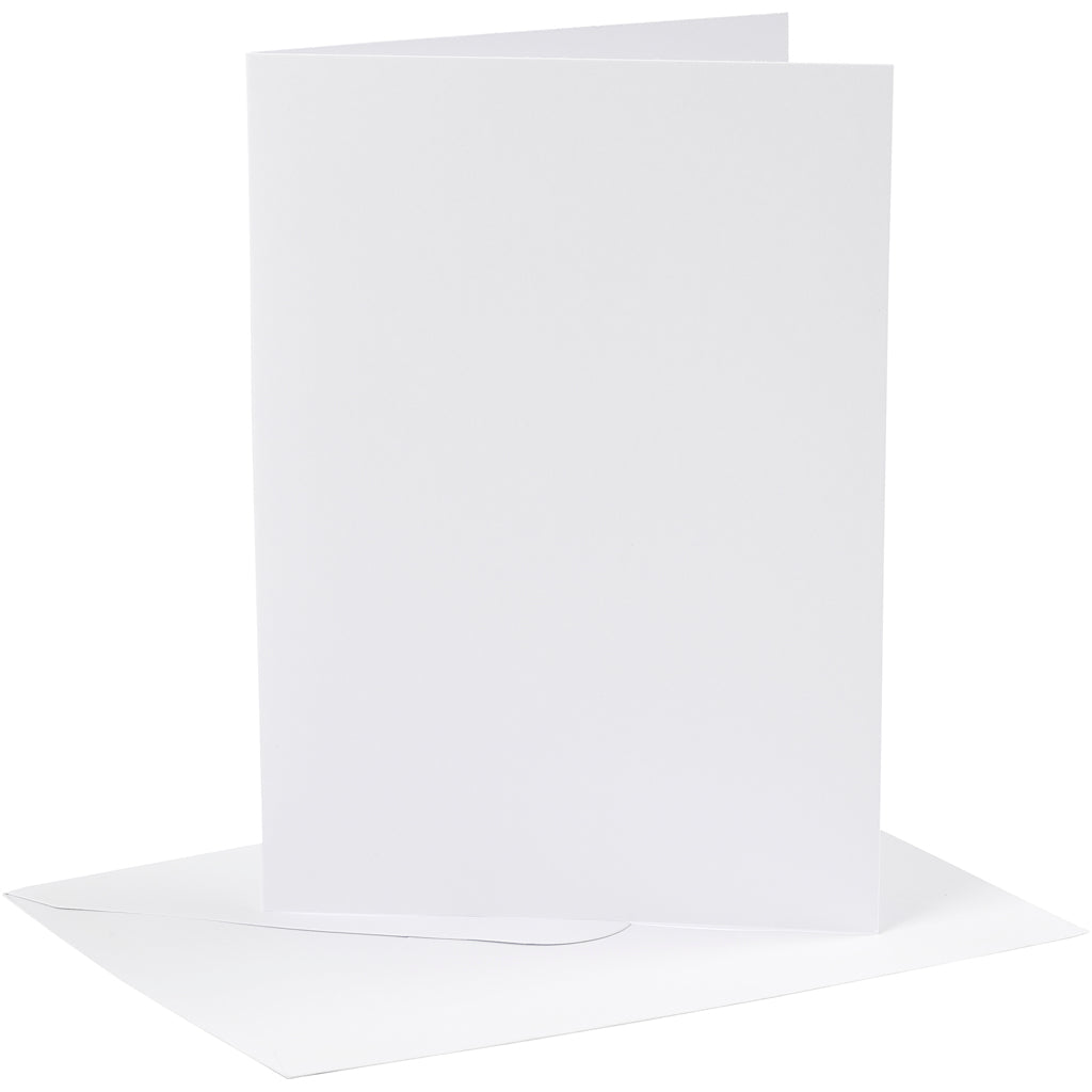 Cartes et enveloppes d'entreprise Creativ, format carte 12,7x17,8 cm, format enveloppe 13,3x18,5 cm, 230 gr, blanc, 4 set 1 boîte