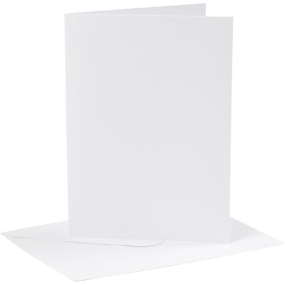 Cartes et enveloppes d'entreprise Creativ, format carte 12,7x17,8 cm, format enveloppe 13,3x18,5 cm, 230 gr, blanc, 4 set 1 boîte
