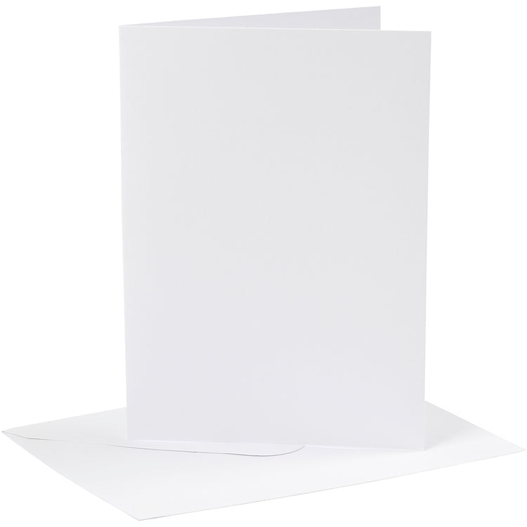 Cartes et enveloppes d'entreprise Creativ, format carte 12,7x17,8 cm, format enveloppe 13,3x18,5 cm, 230 gr, blanc, 4 set 1 boîte